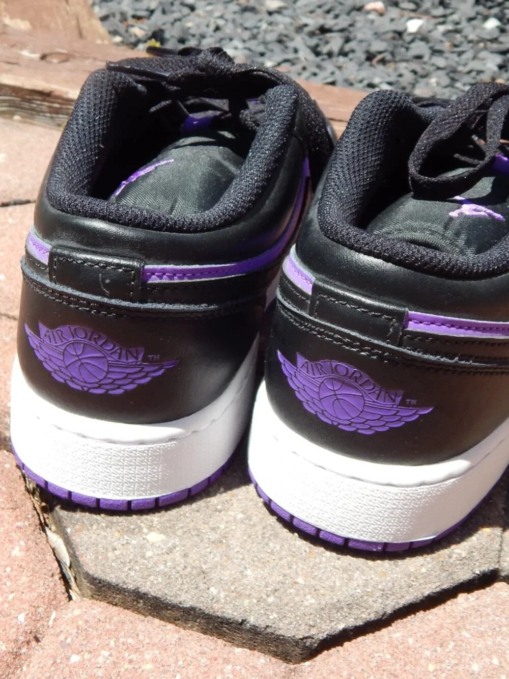 Nike Air Jordan 1 Low Purple & Black Sneakers Shoes Atheltic Boys Size 6 Youth